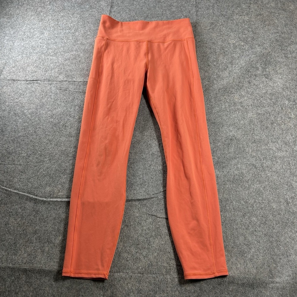 Vuori Leggings Womens Medium Studio Pocket Grapefruit Orange Athleisure Yoga